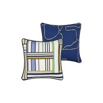 Altro - Housse Coussin Croisette Pierre Frey en lin brodé 45x45cm
