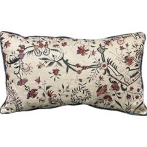 Altro - Housse coussin Palais des Vents Braquenié, broderie floreal sur lin, double face, 35 x 60cm