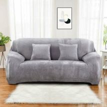 Yoouyida - Housse De Canapé 1 2 3 4 Places (coussin Non Inclus) Couleur Unie Housse De Protection En Velours Facile À Installer Tissu Élastique 