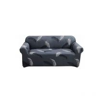 Aougo - Housse de Canapé Extensible avec accoudoirs Couverture de Canapé 1 Place Gris Revêtement de Canapé élastique Universel équipé Protecteur de