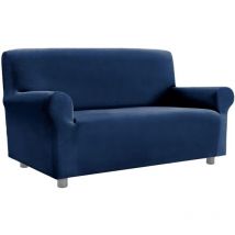 Housse de Canapé Extensible Universelle Avec Armchair Accoudoirs Save Sofa Bleu - 2 Places