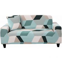 Linghhang - Housse de Canapé 1 Place Extensible Housse Fauteuil avec Accoudoirs Housse Protection (fauteuil, motif blocs de couleur claire) pour