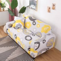 Housse de Canapé 3 Place Extensible Housse Fauteuil avec Accoudoirs Housse Protection pour Canapé Elastique Couvre Canapé Univers, (fauteuil jaune)