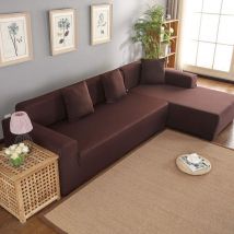 Rosvola - tonysa Housse de Canapé d'angle avec méridienne Gauche/Droite, Housses de Canapé Protecteur Élastique Modèle l, 3 + 2 Places, en Polyester,
