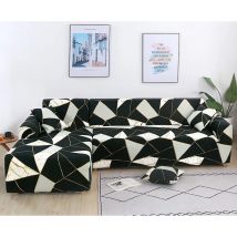 Oly Magic - Housse de Canapé d'angle Extensible 2 Pieces, Housse de Canapé Élastique en Forme de l, Revêtement de Canapé Universel Lavable,