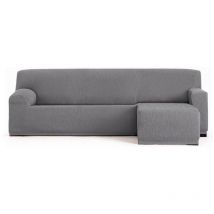Toscohome - Housse de canapé élastique 250/310 cm péninsule droite gris accoudoir court - Troya
