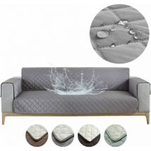Memkey - Housse de Canapé Imperméable Revêtement de Canapé Protege Canape avec Accoudoirs (Gris, 2 Places)