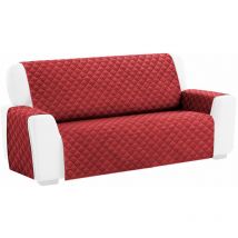 Emmevi Mv S.p.a. - Housse de canapé Matelassée Douce Protégez Save Sofa Fauteuil Couleur unie Bordeaux - 3 Places
