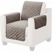Emmevi Mv S.p.a. - Housse de canapé Matelassée Douce Protégez Save Sofa Fauteuil Couleur unie Gris - 1 Place