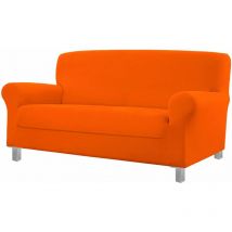 Housse de canapé Résistant aux taches Élastiqué Imperméable Protégez Sofa De couleur unie Orange - 3 Places