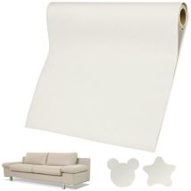 Housse de canapé,Cuir Autocollant Canape, Patch de Réparation en Cuir, 50 x 137cm, Beige, Rouleau Adhesif Cuir, Cuir Patch Réparation pour Canapés