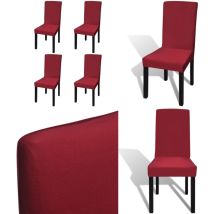 Housse de chaise droite extensible 4 pcs Bordeaux - housse de chaise - housses de chaise - Home & Living