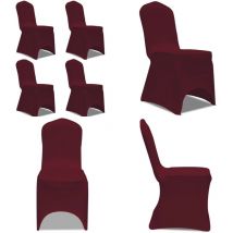 Housse de chaise extensible 4 pcs Bordeaux - housse de chaise - housses de chaise - Home & Living - Rouge