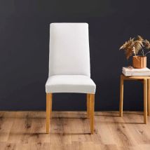 Housse De Chaise Extensible En Polyester Coloris Blanc