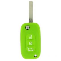 Housse de Cle en Silicone 3 boutons verte pour renault