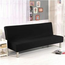 Housse de Clic Clac Élastique pour Canapé 3 Places - Couleur Solide Noir