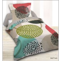 Housse de couette 1 place 140 x 200 cm coton 42 Fils - Rond
