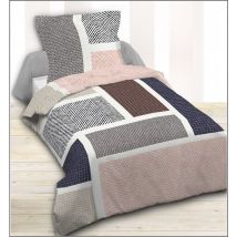 Housse de couette 1 place 140 x 200 cm coton 42 Fils - Patch
