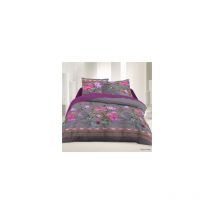 Housse de couette 1 place 140 x 200 cm coton 42 Fils - Fleurs d'asie