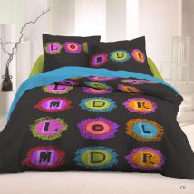 Housse de couette 1 place 140 x 200 cm Microfibres - lol