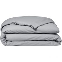 Housse de couette 100% coton 260 x 240 cm essential coloris Acier