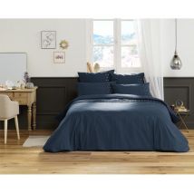 Housse de couette 100% coton luxe 57 fils 200 x 200 cm Agathe Bleu