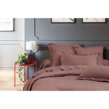 Univers D Cor - Bettdeckenbezug 100% Satin aus gekämmter Baumwolle / 80 Fäden /cm² - 200 x 200 cm - Bois de Rose - Bois de Rose