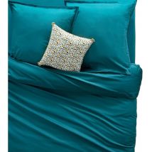 Housse de couette 140 x 200 cm uni couleur moderne bleu canard