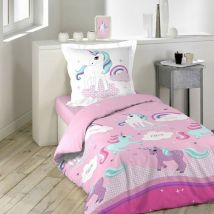 Housse de couette 140x200 Licorne + 1 taie coton