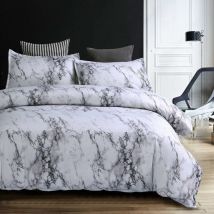 Housse de Couette, 2 Pièces Ensemble de Parure Couettes Imprimée Marbre Géométrique Moderne (1 Housse de Couette + 1 Taies d'oreiller)