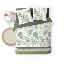 Housse de couette + 2 taies Gaze de coton 220 x 240 cm Verveine