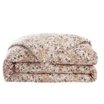 Housse de couette 200 x 200 gaze de coton écru et fleuri - isabela 2