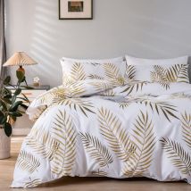 Housse de Couette, 200x200 Parure de Lit Fermeture Éclair, Linge de Lit 2 Personnes Adulte avec 2 Taies d'oreiller 50x75 cm