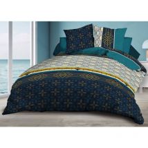 Housse de couette 220x240 + 2 taies - Microfibre - Biarritz