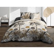 Housse de couette 220x240 + 2 taies - Pur coton 57 fils - Palma