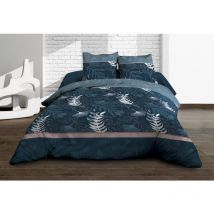 Housse de couette 220x240 + 2 taies - Pur coton 57 fils - Romy