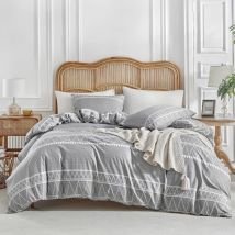 Housse de Couette 220x240 avec 2 Taies d'oreiller 65x65 cm - Design Bohémien - Parure de lit 220x240 Adulte cm - Housse Couette avec Fermetures
