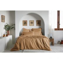 Housse de Couette 240 x 220 cm - Satin d'Eucalyptus Uni Lysandre Camel