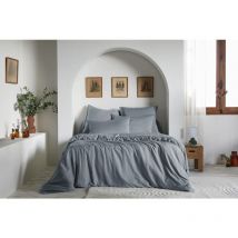 Housse de Couette 240 x 220 cm - Satin d’Eucalyptus Uni Lysandre Stone