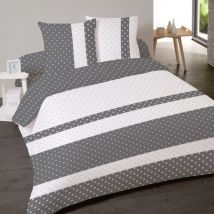 Housse de couette 240x220 candy dots + 2 taies 100% coton 57 fils