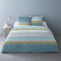 Housse de couette 240x220 elki + 2 taies 100% coton
