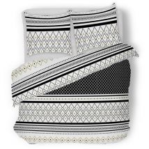 Housse de couette 240x220 Etniss + 2 taies coton percale 80 fils