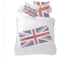 Housse de couette 240x220 london city + 2 taies 100% coton