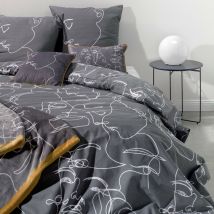 Housse de couette 240x220 Nymphea + 2 taies 100% coton 57 fils