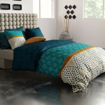 Housse de couette 240x220 Oda + 2 taies coton 57 fils