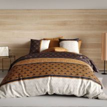 Housse de couette 240x220 Toffee + 2 taies coton 57 fils