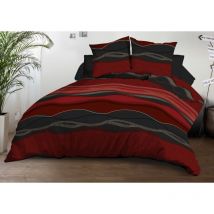 Housse de couette 240x260 + 2 taies - Microfibre - Baltic rouge
