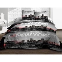Housse de couette 240x260 + 2 taies Pur coton 57 fils - New York