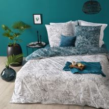 Housse de couette 240x260 Jungle + 2 taies 100% coton 57 fils