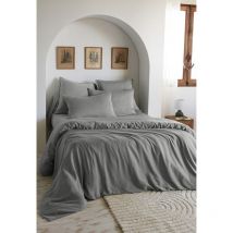 Housse de Couette 260 x 240 cm – Lyocell Uni Lysandre Gris Anthracite